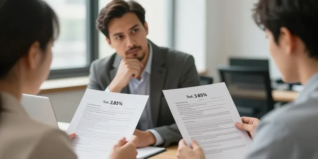 Comparaison réelle en chiffres : deux offres à 3,85% qui ne coûtent pas le même prix